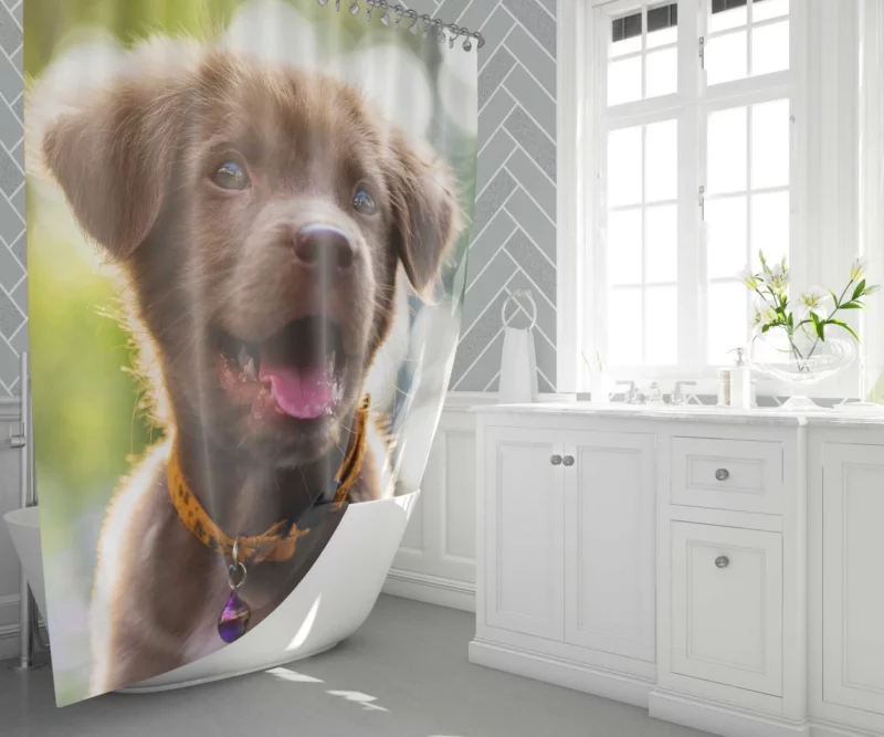 Puppy Bokeh Beauty Innocent Essence Shower Curtain 1