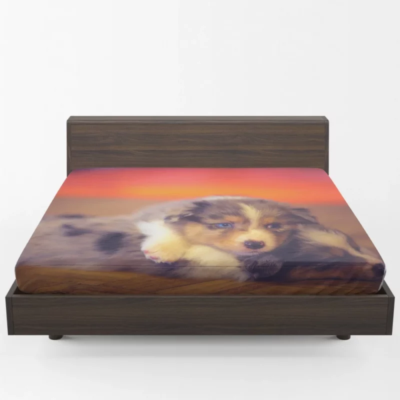 Puppy Canine Cuteness Aussie Appeal Fitted Sheet