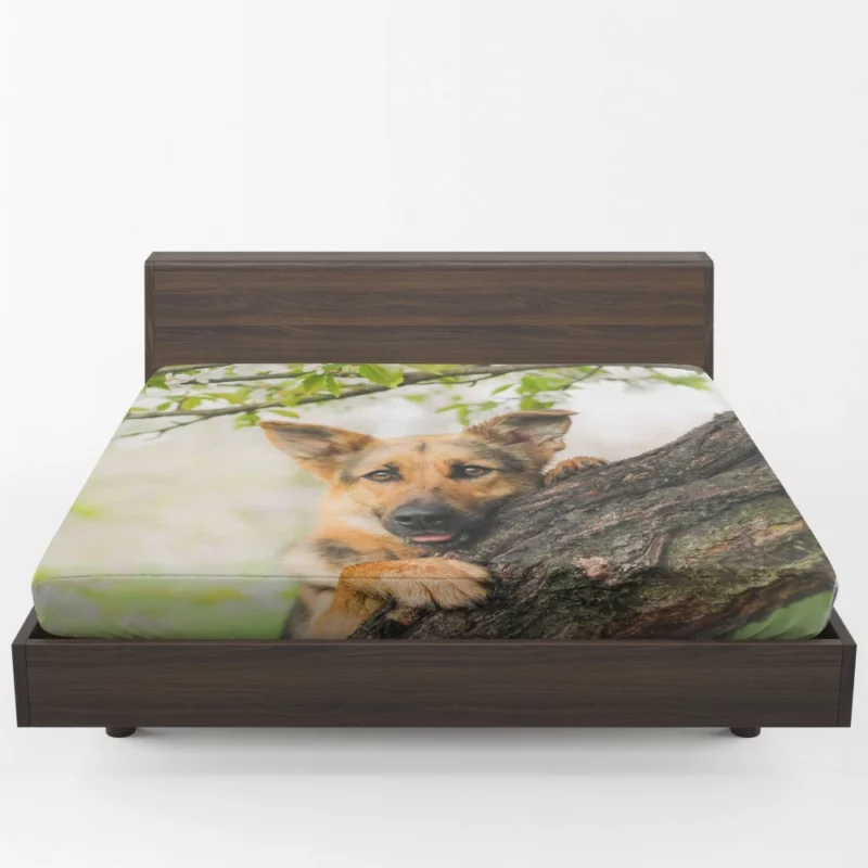 Puppy Tree Adventure Playful Escapade Fitted Sheet