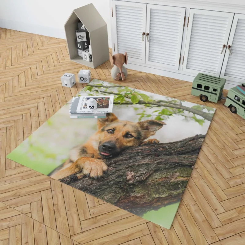 Puppy Tree Adventure Playful Escapade Rug 1