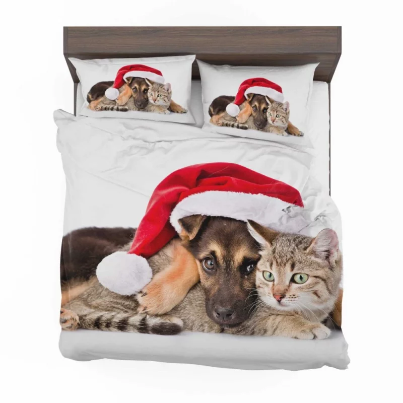 Puppy and Cat Christmas Play Bedding Set 1