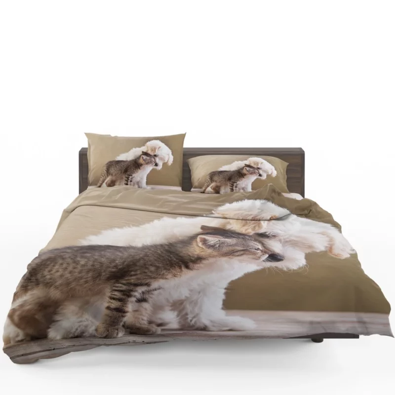 Puppy and Kitten Love Adorable Bond Bedding Set