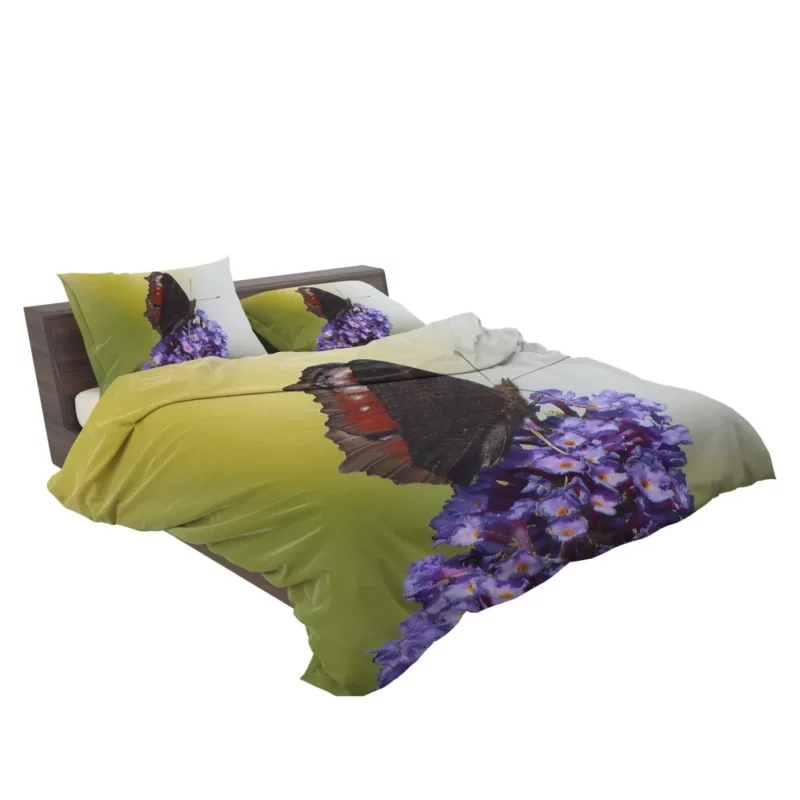 Purple Butterfly on Flower Delicate Beauty Bedding Set 2