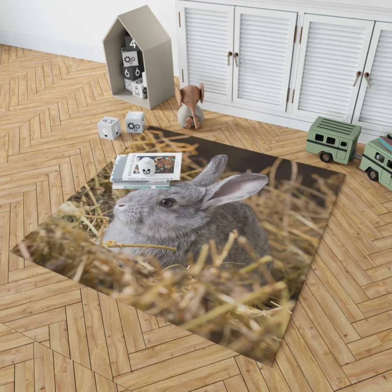 Rabbit Innocent Essence Nature Whimsy Rug 1