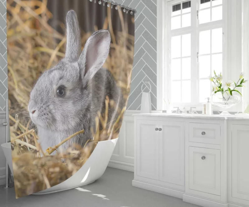 Rabbit Innocent Essence Nature Whimsy Shower Curtain 1