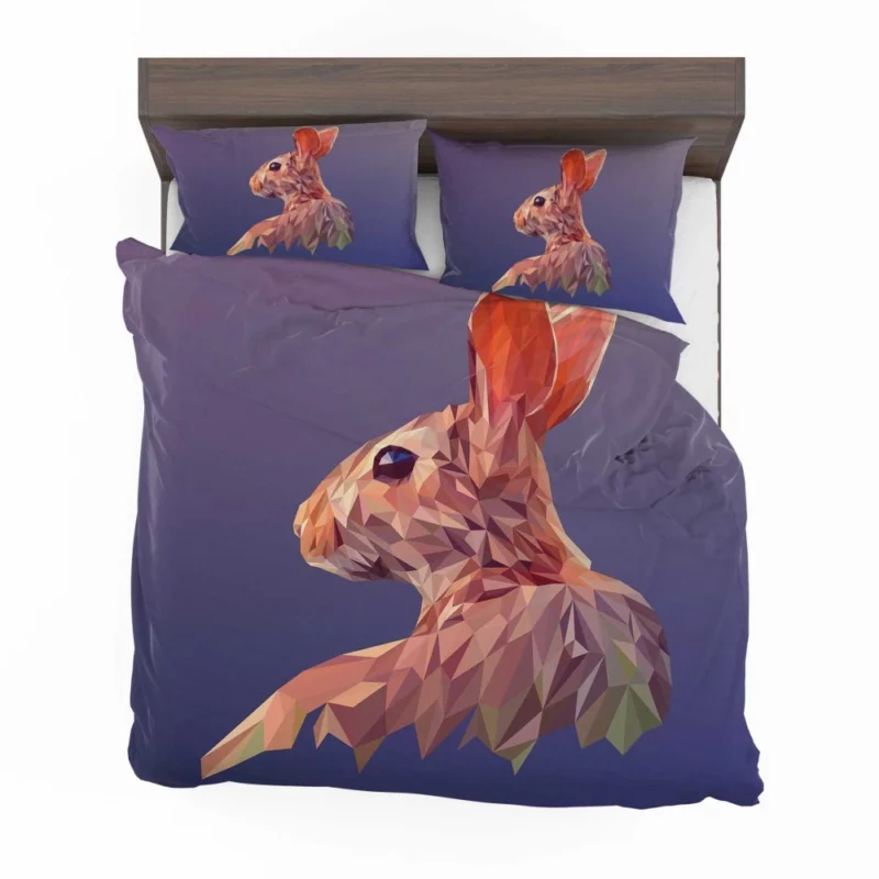 Rabbit Low Poly Facets Whimsical Art Bedding Set 1