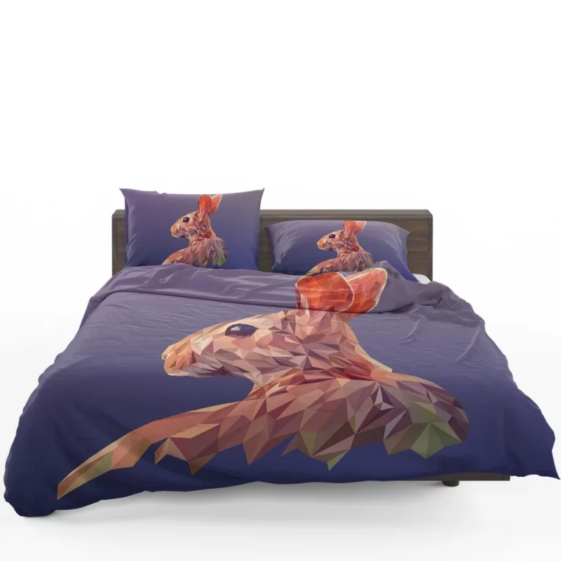 Rabbit Low Poly Facets Whimsical Art Bedding Set