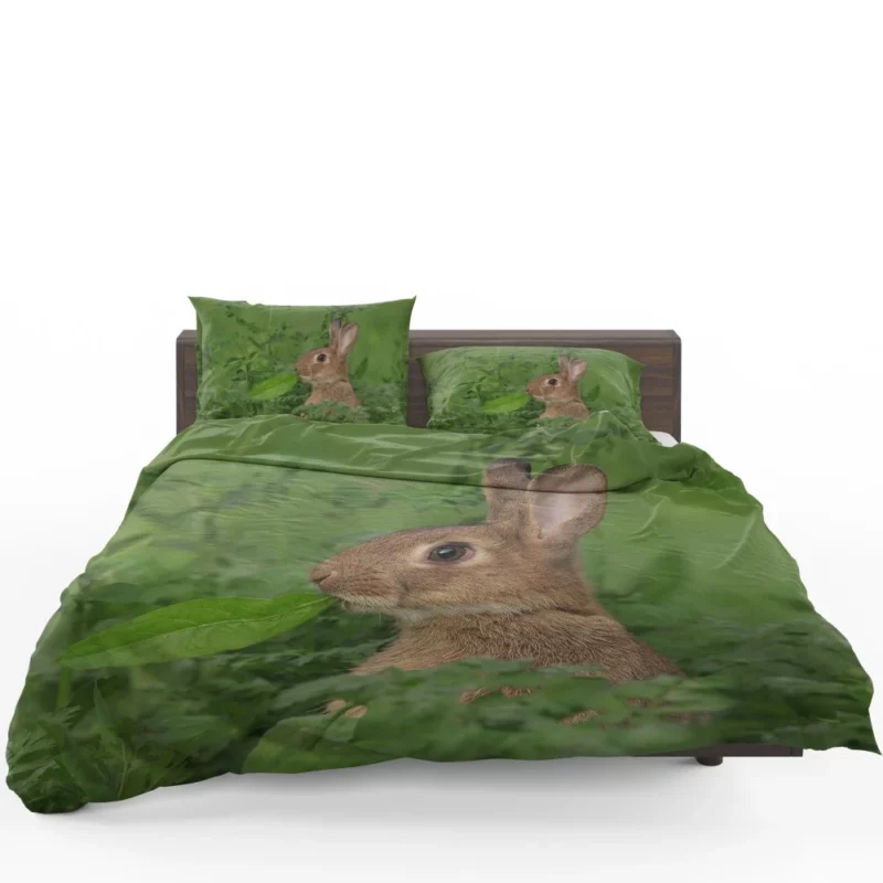 Rabbit Playful Stance Nature Whimsy Bedding Set