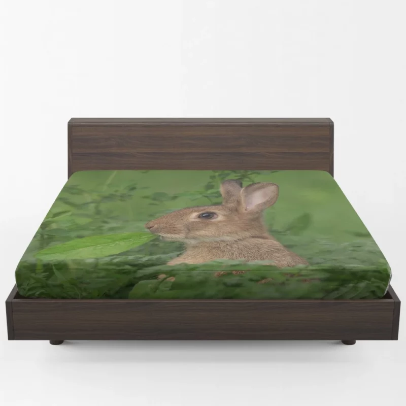 Rabbit Playful Stance Nature Whimsy Fitted Sheet