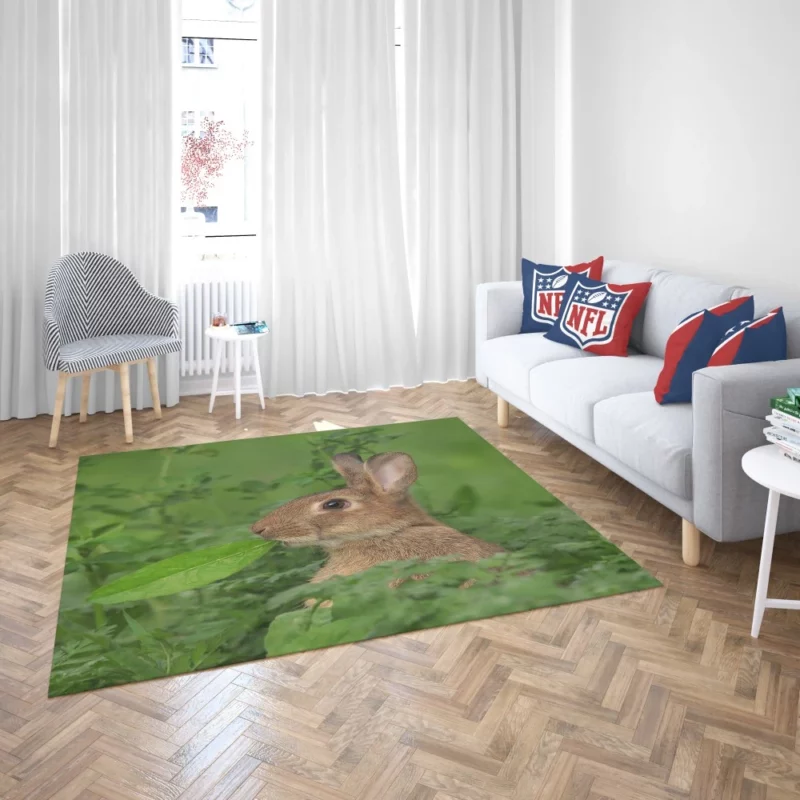 Rabbit Playful Stance Nature Whimsy Rug 2