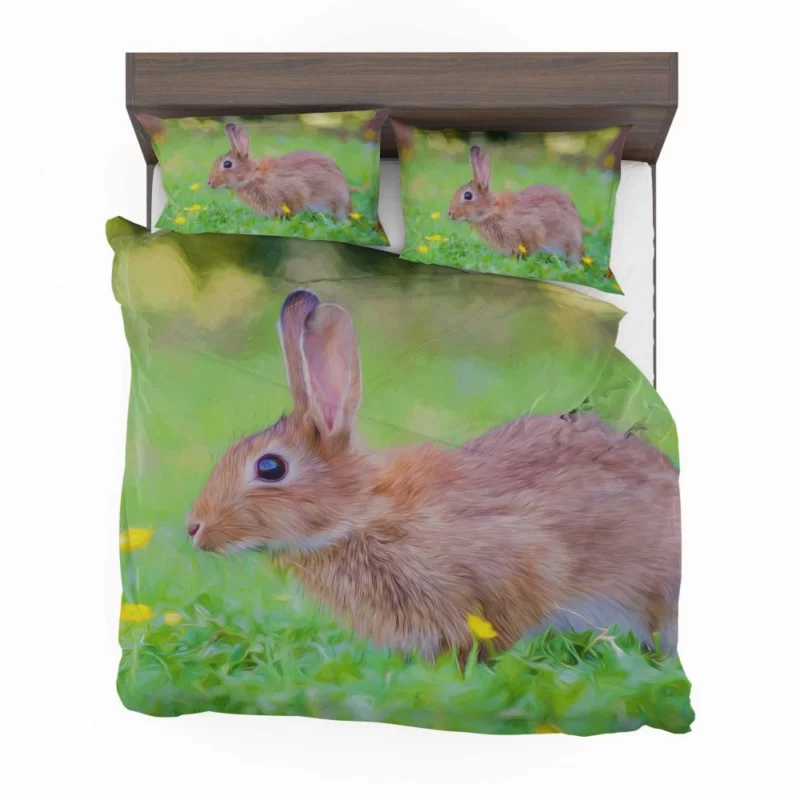 Rabbit in Artistic Oil Paint Filter Whimsical Charm Bedding Set 1