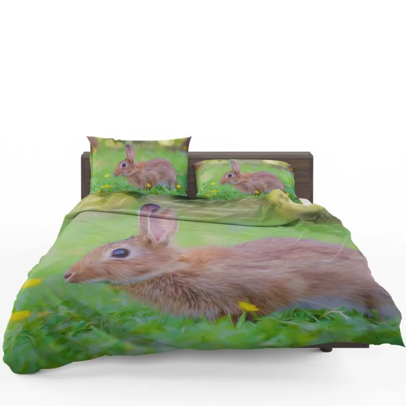 Rabbit in Artistic Oil Paint Filter Whimsical Charm Bedding Set