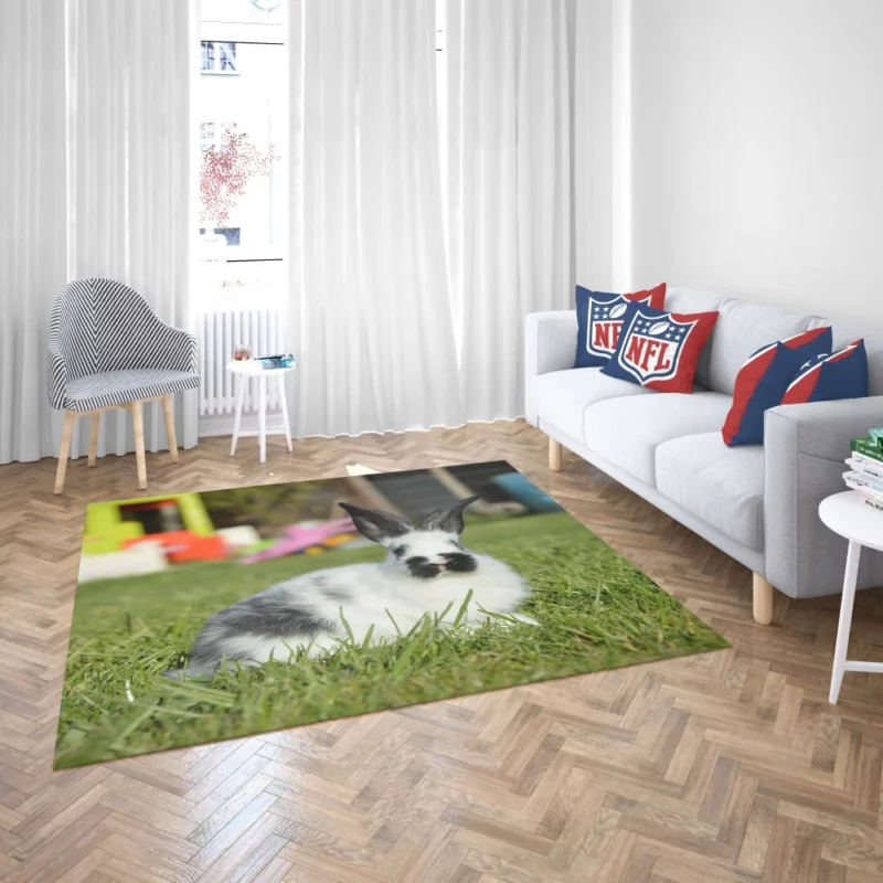 Rabbit in Grass Quiet Wilderness Rug 2