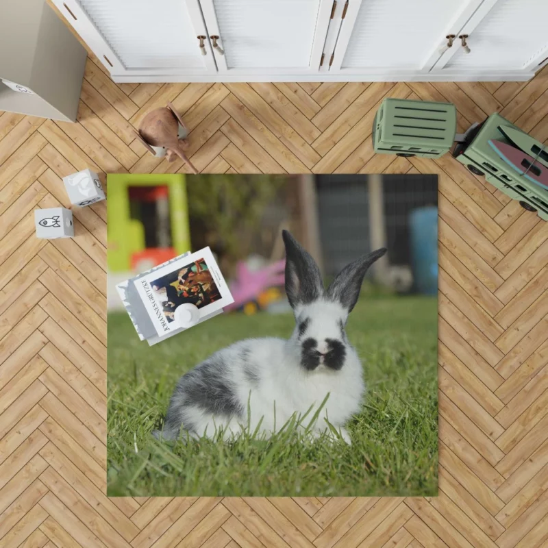 Rabbit in Grass Quiet Wilderness Rug