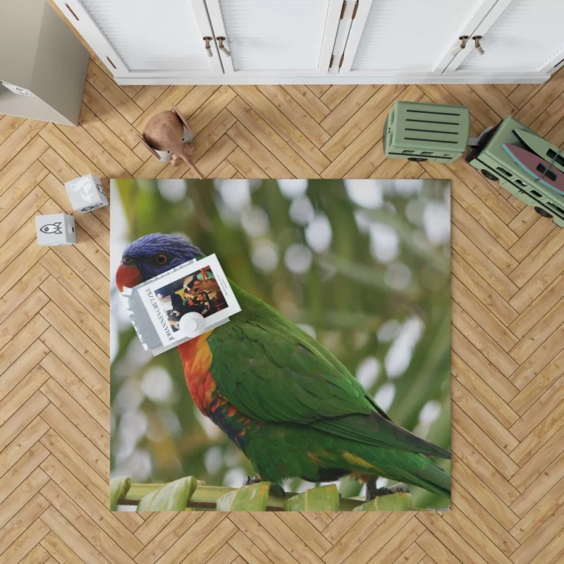 Rainbow Lorikeet Colorful Joy Parrot Splendor Rug