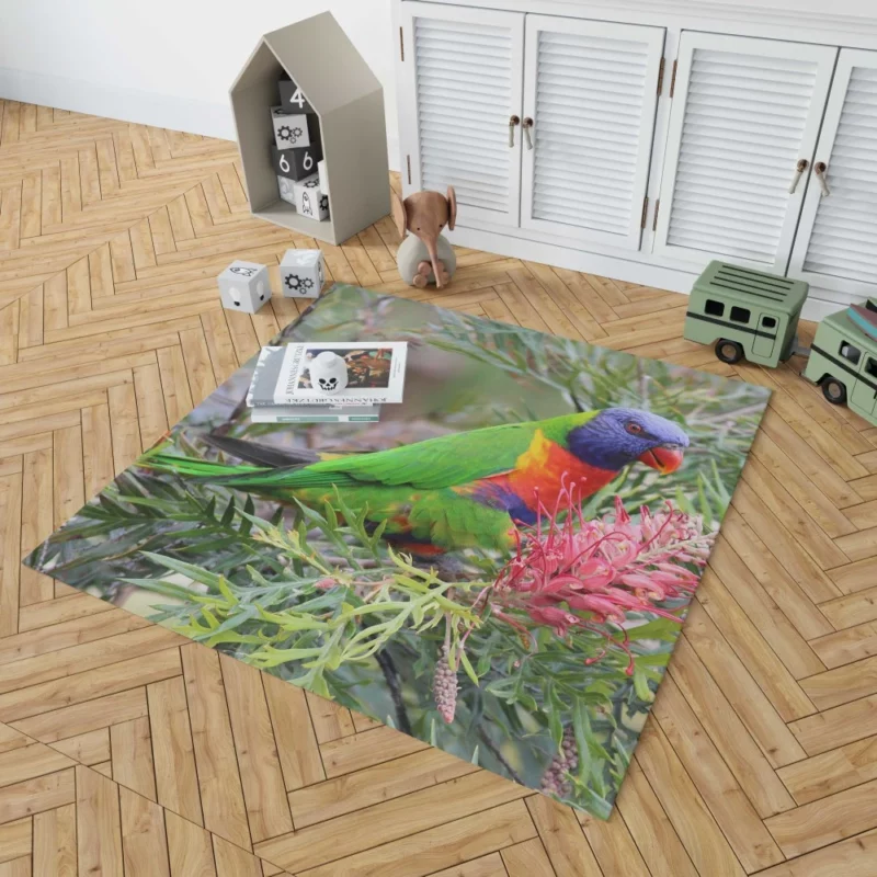 Rainbow Lorikeet Colorful Joy Parrot Wonder Rug 1