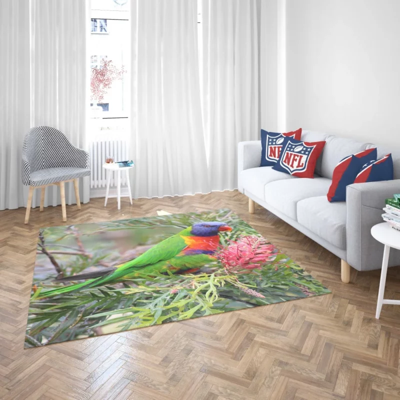 Rainbow Lorikeet Colorful Joy Parrot Wonder Rug 2