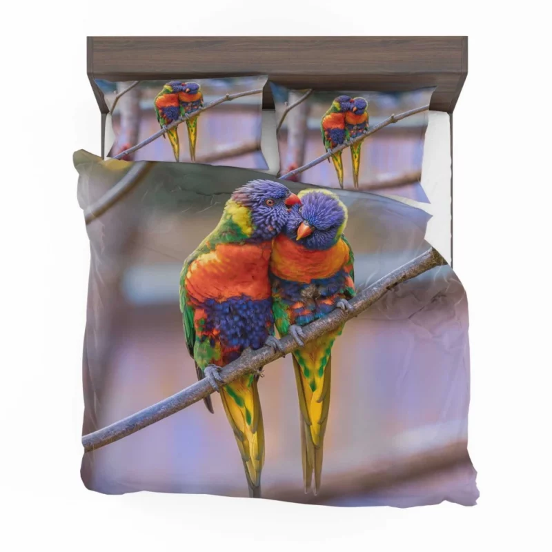 Rainbow Lorikeet Colorful Plumage Parrot Beauty Bedding Set 1