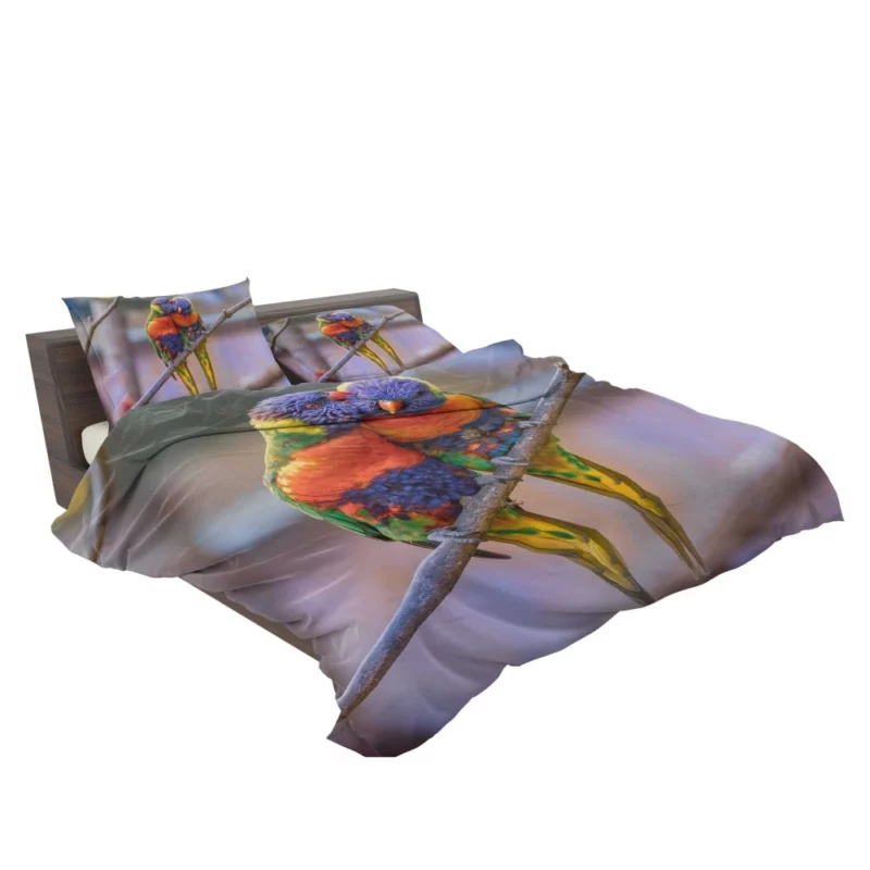 Rainbow Lorikeet Colorful Plumage Parrot Beauty Bedding Set 2