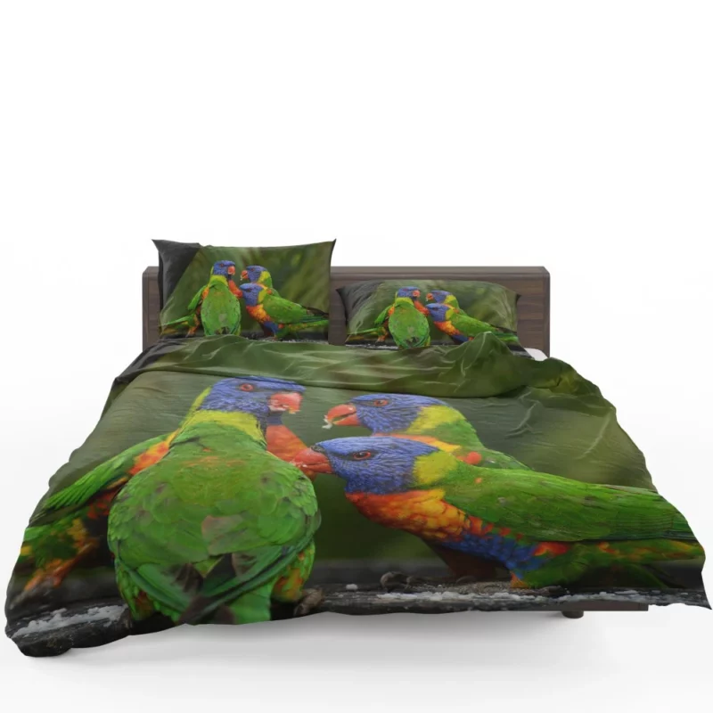 Rainbow Lorikeet Secret Meet Colorful Whispers Bedding Set