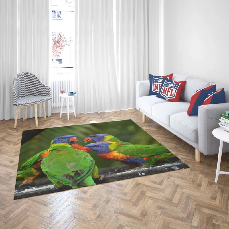 Rainbow Lorikeet Secret Meet Colorful Whispers Rug 2