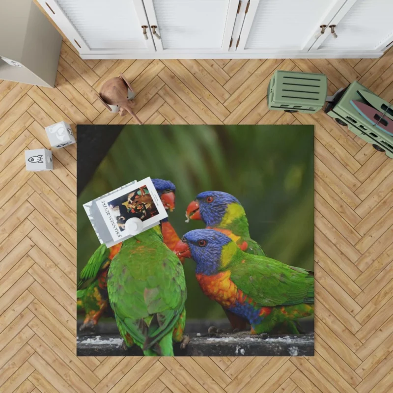 Rainbow Lorikeet Secret Meet Colorful Whispers Rug