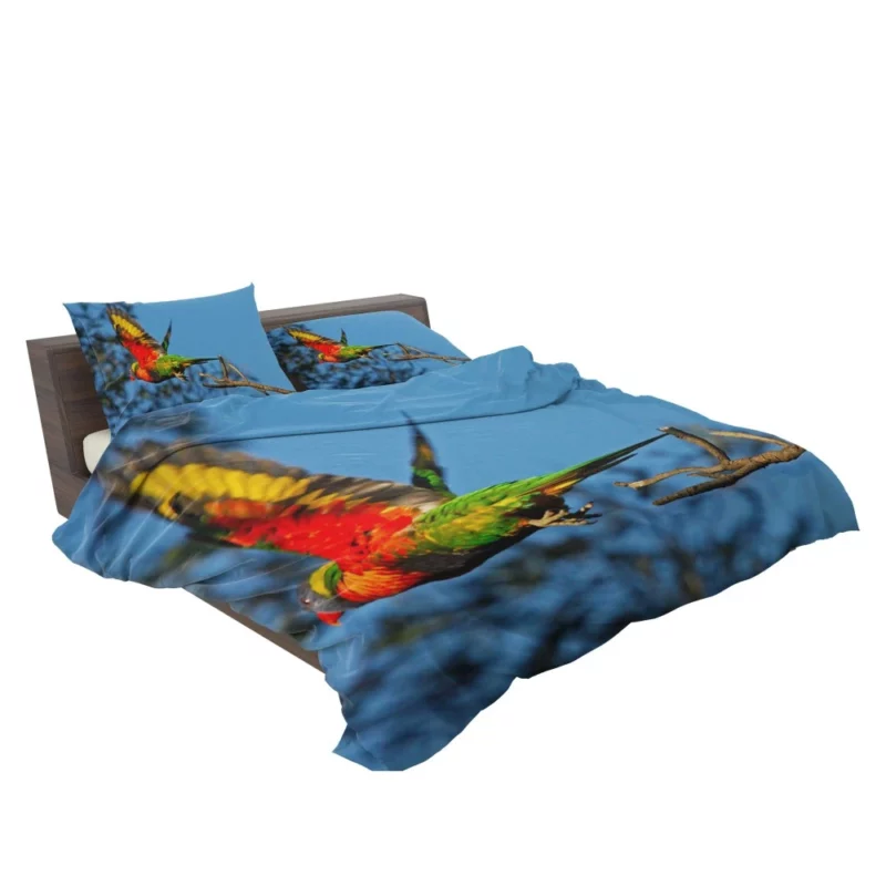 Rainbow Lorikeet Wholesome Flight Playful Parrot Bedding Set 2