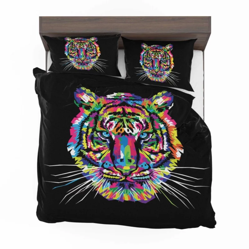 Rainbow Tiger Head Artistic Wonder Bedding Set 1