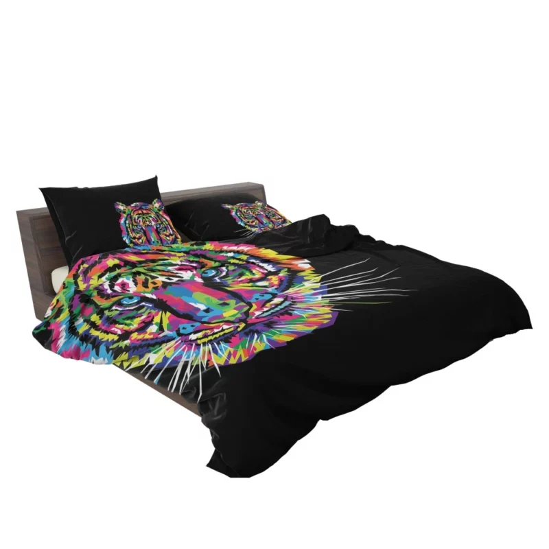 Rainbow Tiger Head Artistic Wonder Bedding Set 2