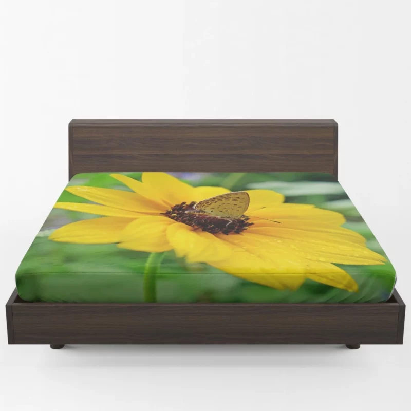 Rainy Butterfly Nature Whimsical Beauty Fitted Sheet