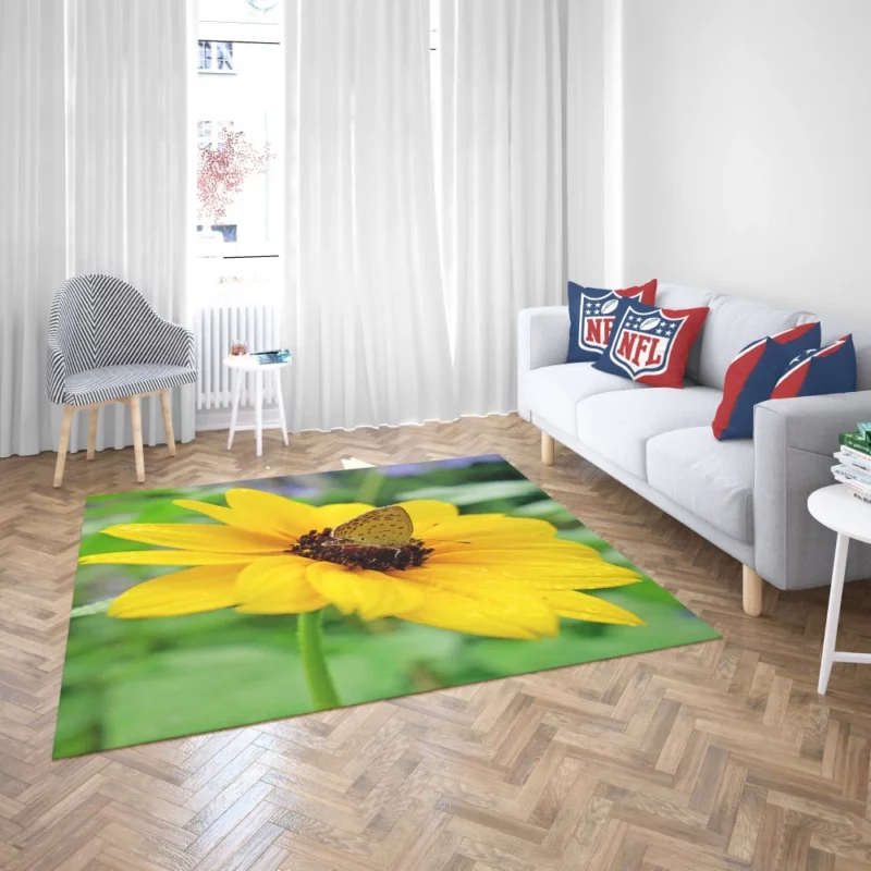 Rainy Butterfly Nature Whimsical Beauty Rug 2