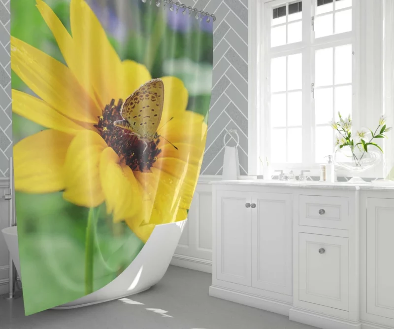 Rainy Butterfly Nature Whimsical Beauty Shower Curtain 1