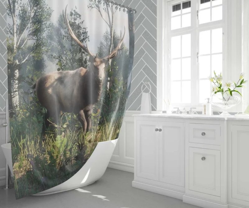 Red Dead Redemption 2 Majestic Deer Shower Curtain 1