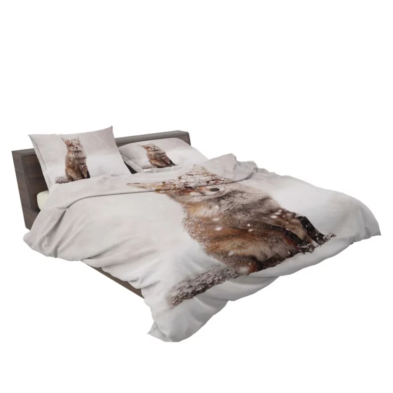 Red Fox Winter Adventure Snowfall Beauty Bedding Set 2