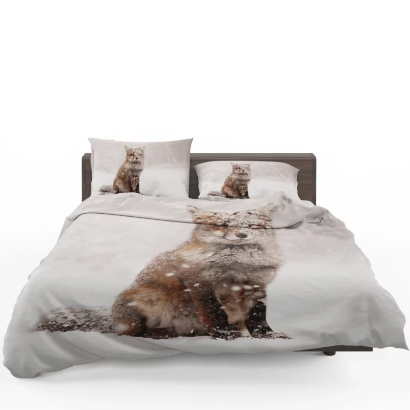 Red Fox Winter Adventure Snowfall Beauty Bedding Set