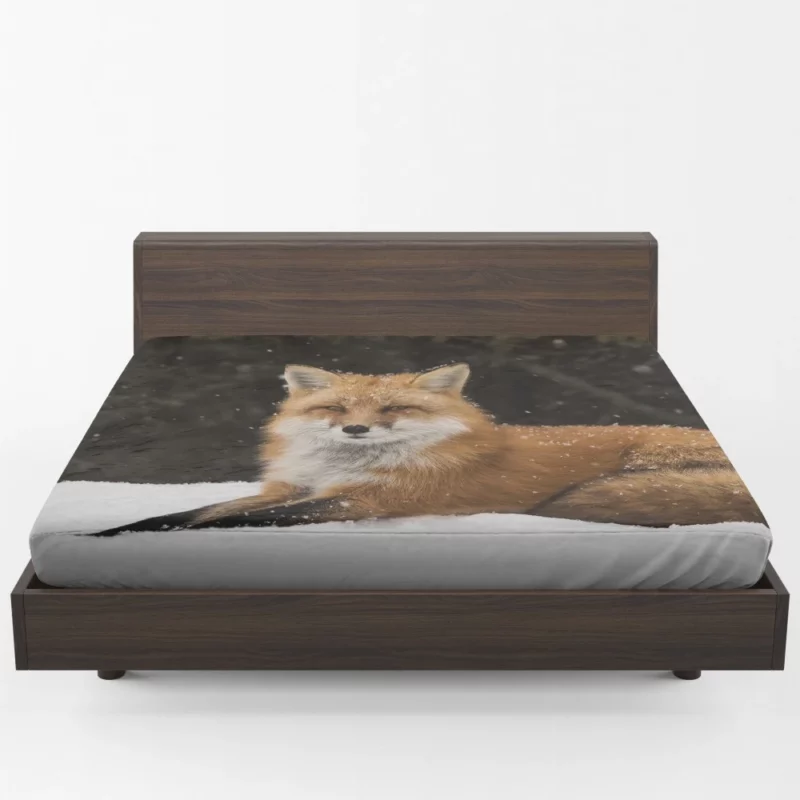 Red Fox Winter Wonderland Stroll Fitted Sheet