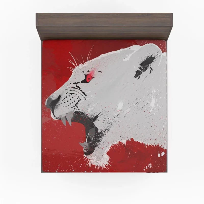 Red-Maned Lion Fierce Dominance Fitted Sheet 1