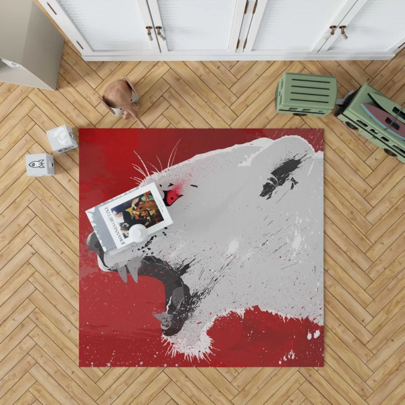 Red-Maned Lion Fierce Dominance Rug