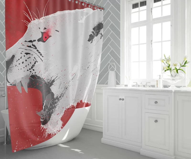 Red-Maned Lion Fierce Dominance Shower Curtain 1