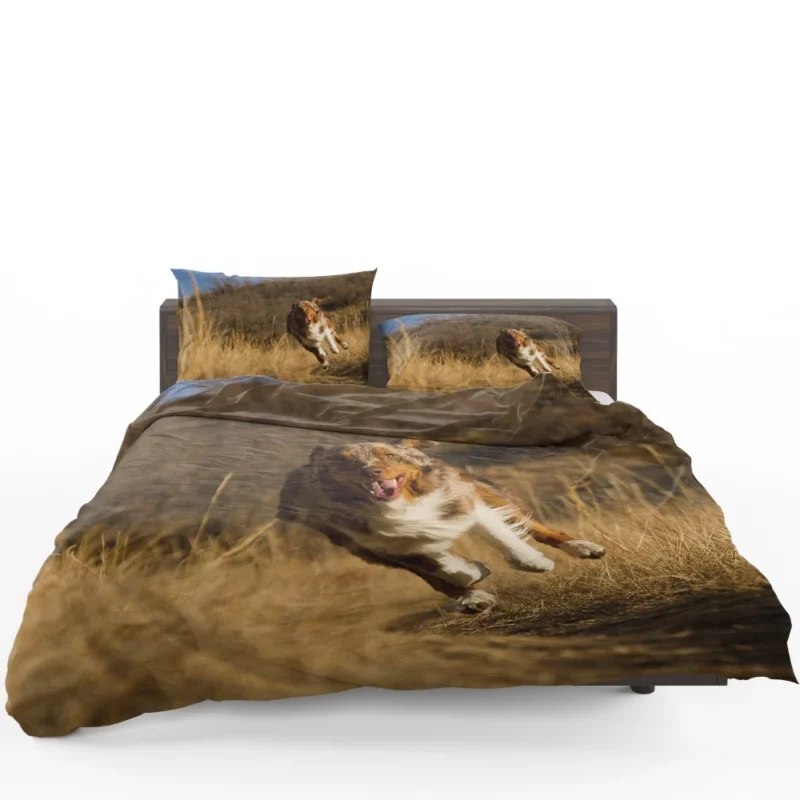 Red Merle Australian Shepherd Meadow Run Bedding Set