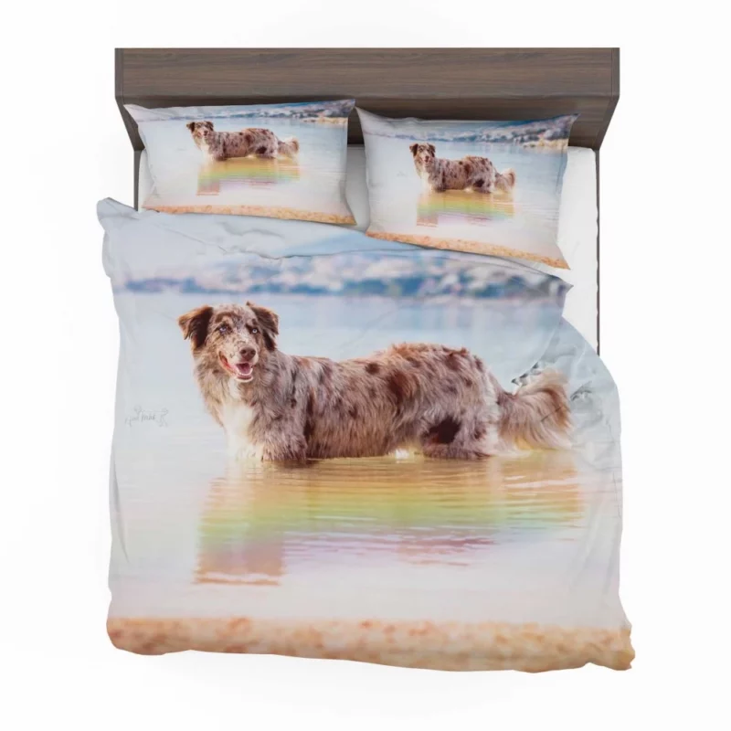 Red Merle Australian Shepherd by Water Bedding Set 1