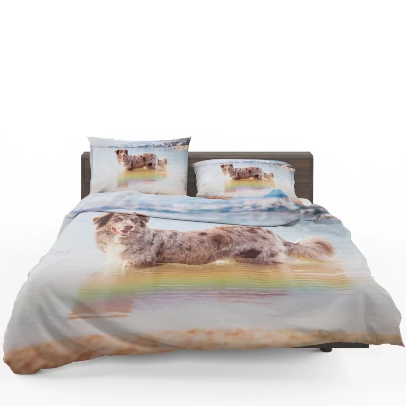 Red Merle Australian Shepherd by Water Bedding Set