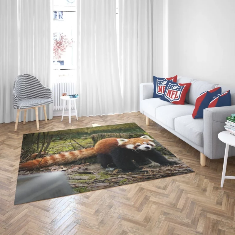 Red Panda on Stump Nature Serenity Rug 2