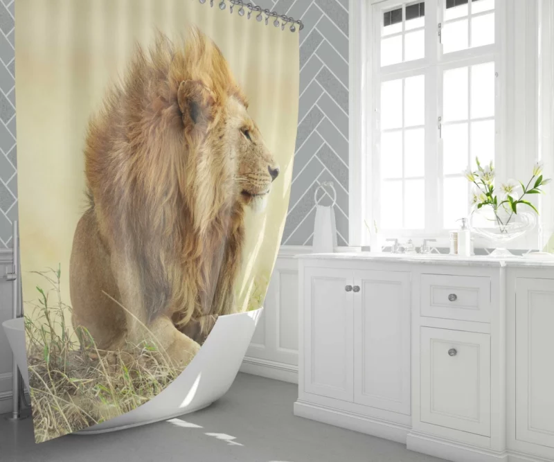 Regal Stance Lion Majesty Shower Curtain 1