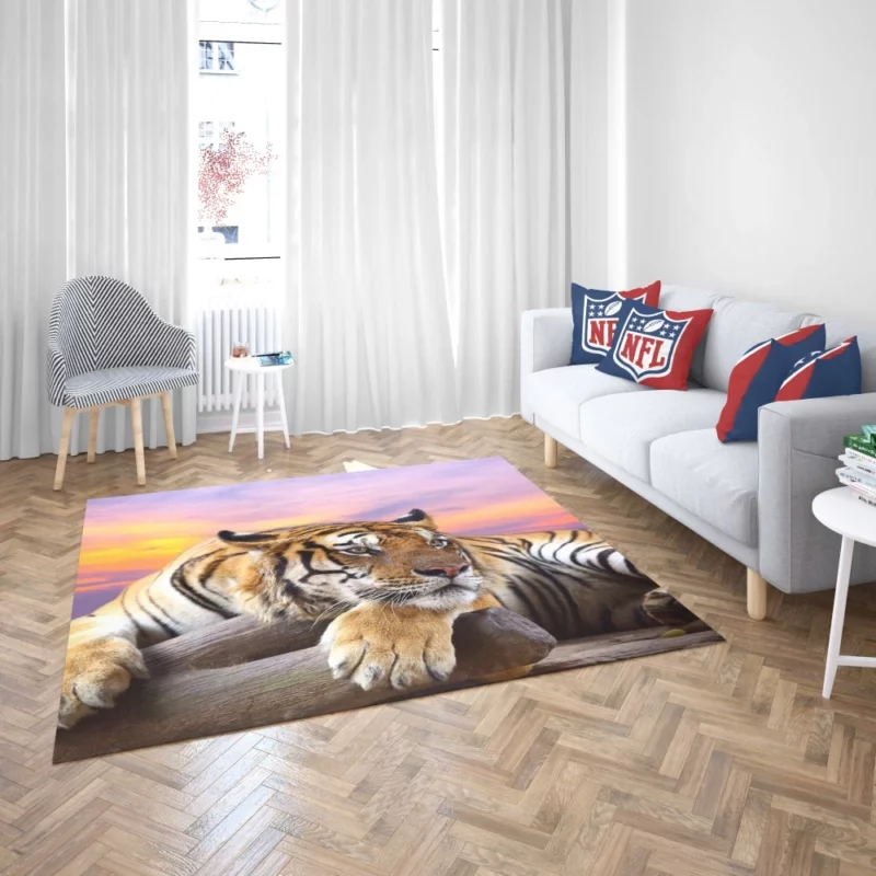 Resting Tiger at Sunset Majestic Grace Rug 2