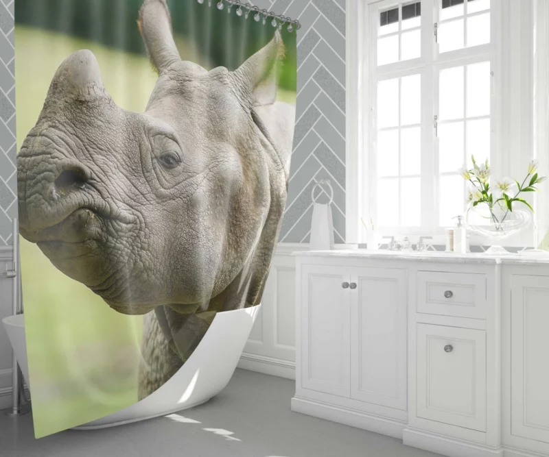 Rhino Majestic Stance Wilderness Grandeur Shower Curtain 1