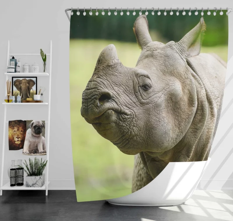 Rhino Majestic Stance Wilderness Grandeur Shower Curtain