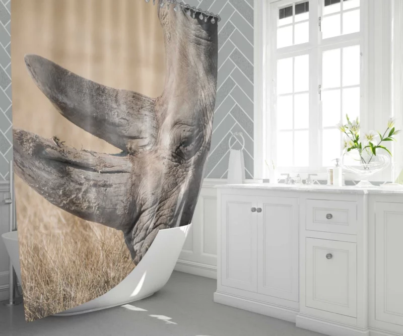 Rhino Mighty Presence Wilderness Grandeur Shower Curtain 1