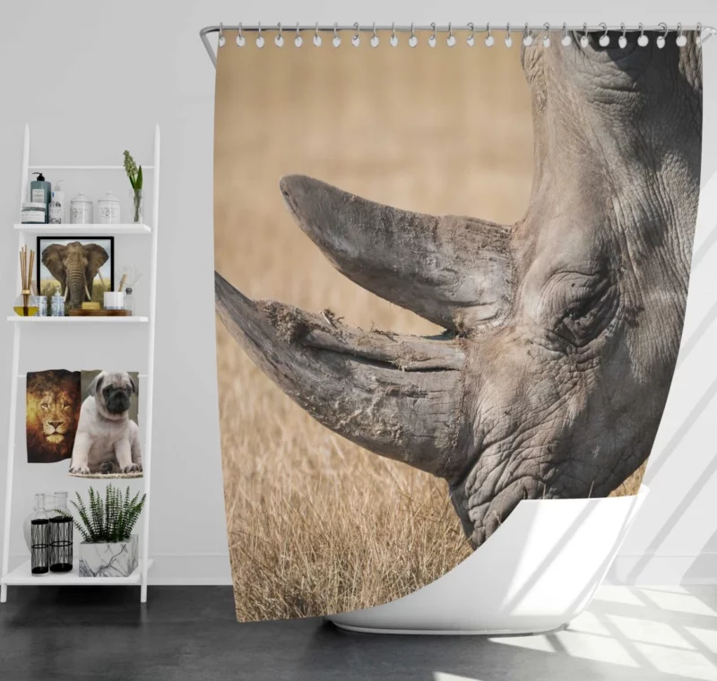 Rhino Mighty Presence Wilderness Grandeur Shower Curtain