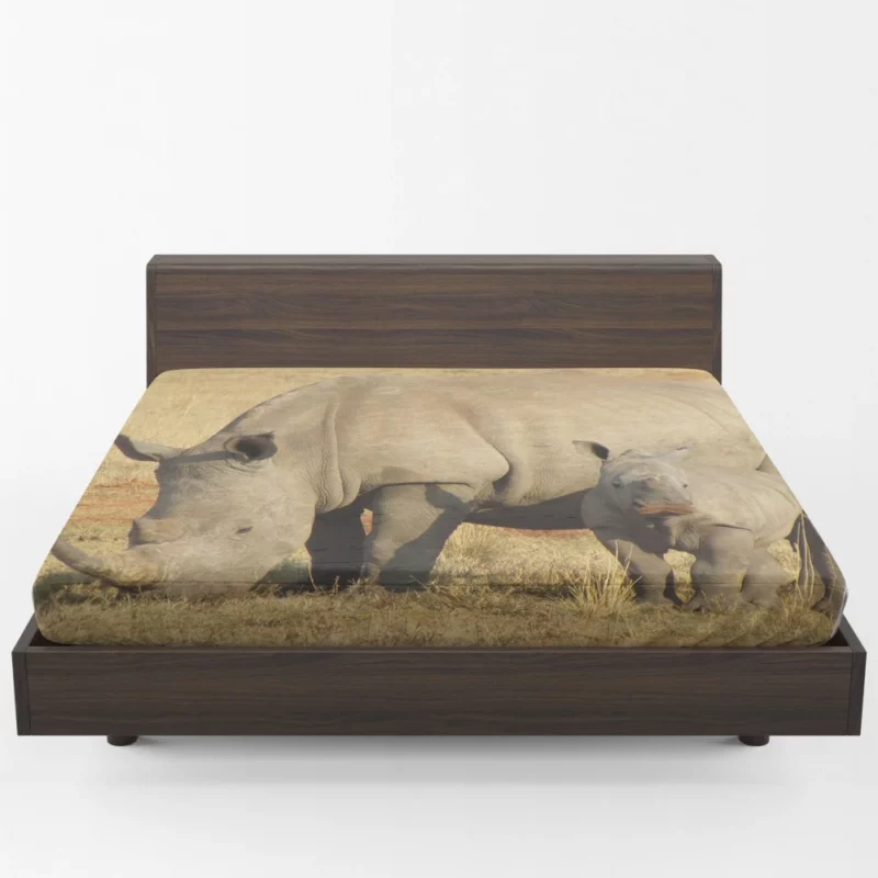 Rhino Tender Moment Maternal Love Fitted Sheet